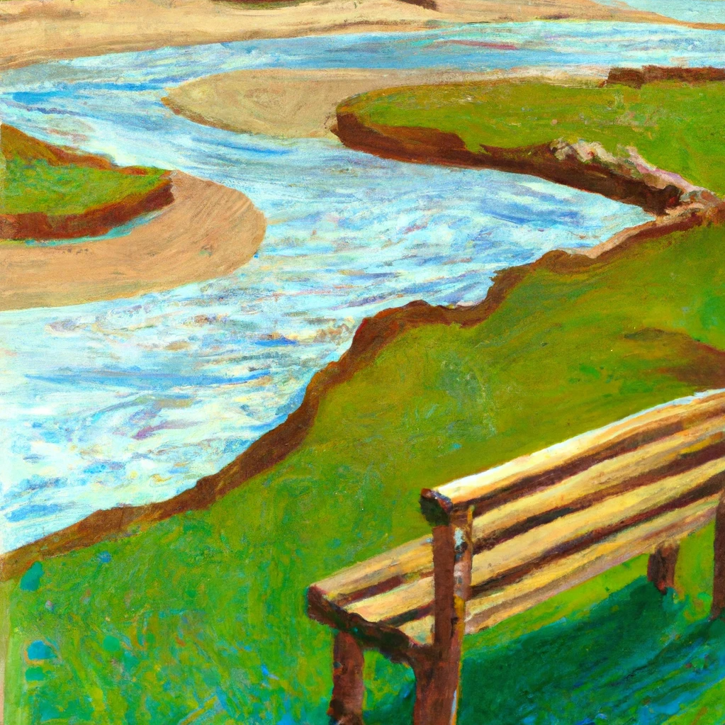 RiverBench logo as a painting
